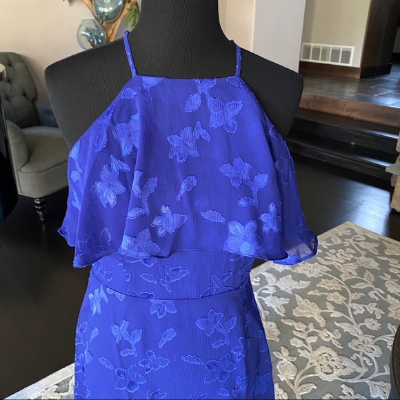 19 Cooper Popover Halter Dress Royal Blue Medium - Picture 5 of 8